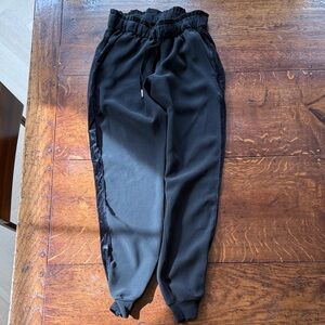 Lululemon Black Jogger Pants with Velvet Stripes